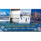 Tour mùa đông Nhật Bản 4N3Đ: Tokyo – Núi Phú Sĩ – Onsen – Trượt tuyết là lựa chọn hoàn hảo cho du khách muốn khám phá vẻ đẹp mùa đông của Nhật Bản, kết hợp giữa tham quan, nghỉ dưỡng và trải nghiệm văn hóa độc đáo, mang đến một chuyến đi đáng nhớ giữa khu