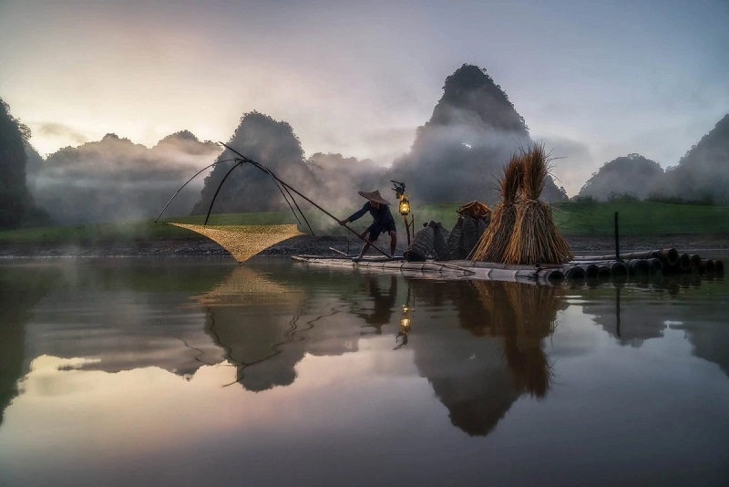 Cảnh đẹp Cao Bằng vào mùa gặt lúa 9