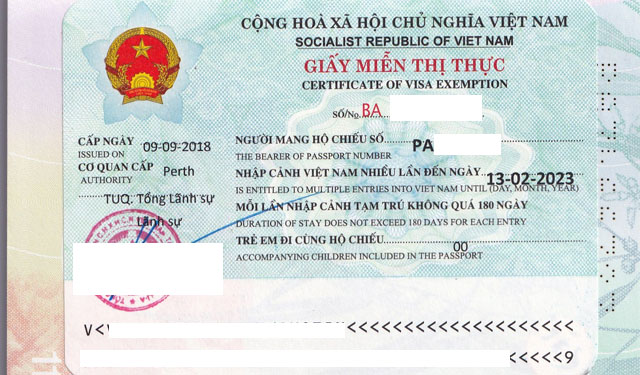 Dịch vụ làm giấy miễn thị thực Việt Nam