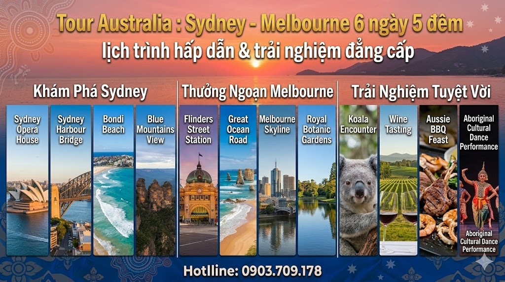 Tour Australia 6 ngày 5 đêm: Sydney - Melbourne