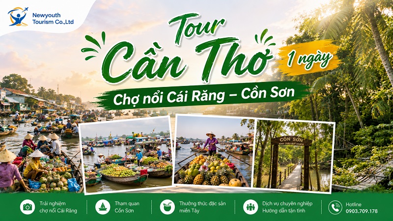 Tour Cần Thơ 1 ngày: Chợ nổi Cái Răng – Cồn Sơn