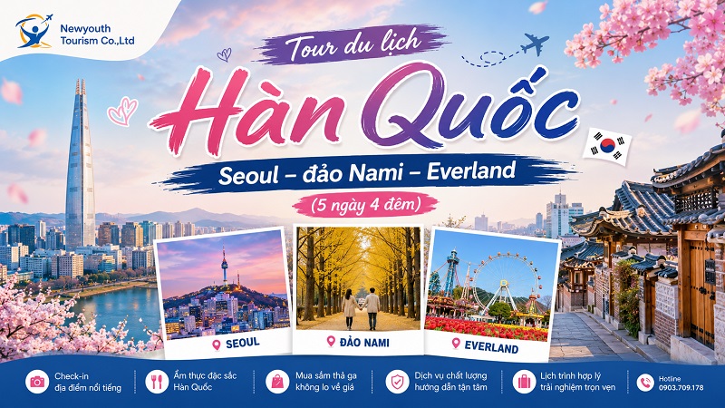 Tour du lịch Hàn Quốc: Seoul – đảo Nami – Everland