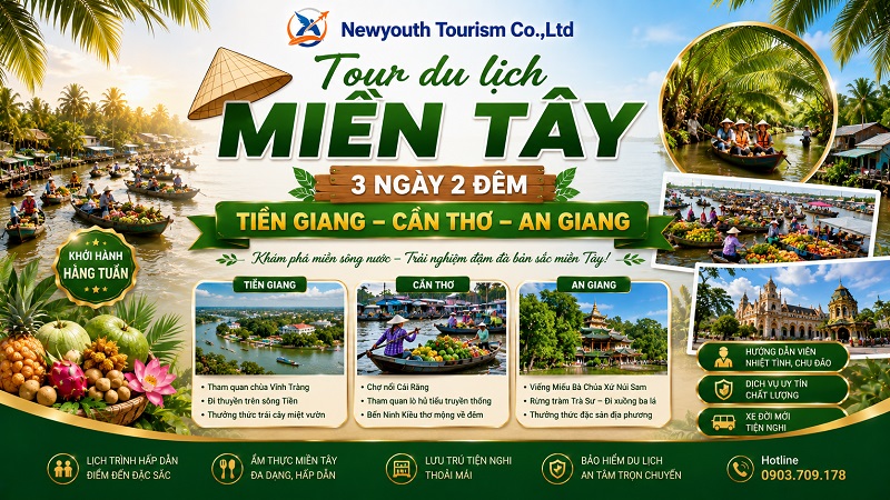 Tour du lịch Miền Tây: Tiền Giang – Cần Thơ – An Giang