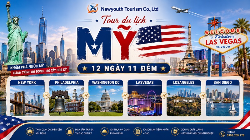 Tour du lịch Mỹ: NEW YORK - PHILADELPHIA - WASHINGTON DC - LASVEGAS - LOSANGELES - SAN DIEGO