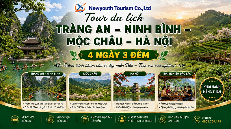 Tour du lịch Tràng An – Ninh Bình – Mộc Châu – Hà Nội