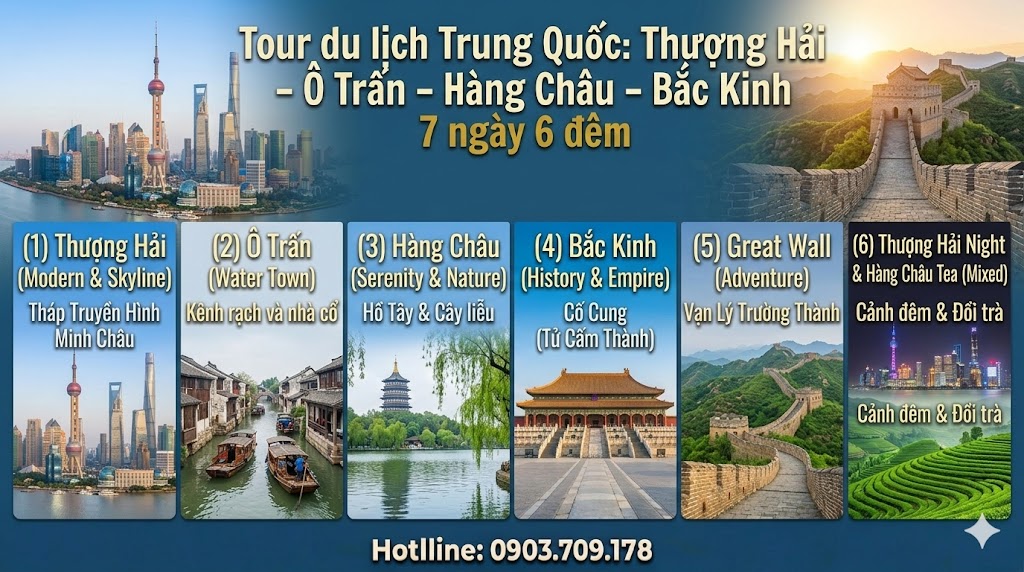 Tour du lịch Trung Quốc 7N6Đ: Thượng Hải – Ô Trấn – Hàng Châu – Bắc Kinh