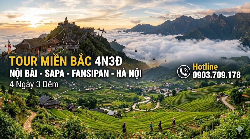Tour miền Bắc 4N3Đ: Nội Bài - Sapa - Fansipan - Hà Nội 4 ngày 3 đêm