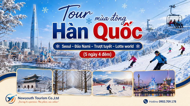 Tour mùa đông Hàn Quốc: Seoul – Đảo Nami – Trượt tuyết – Lotte world